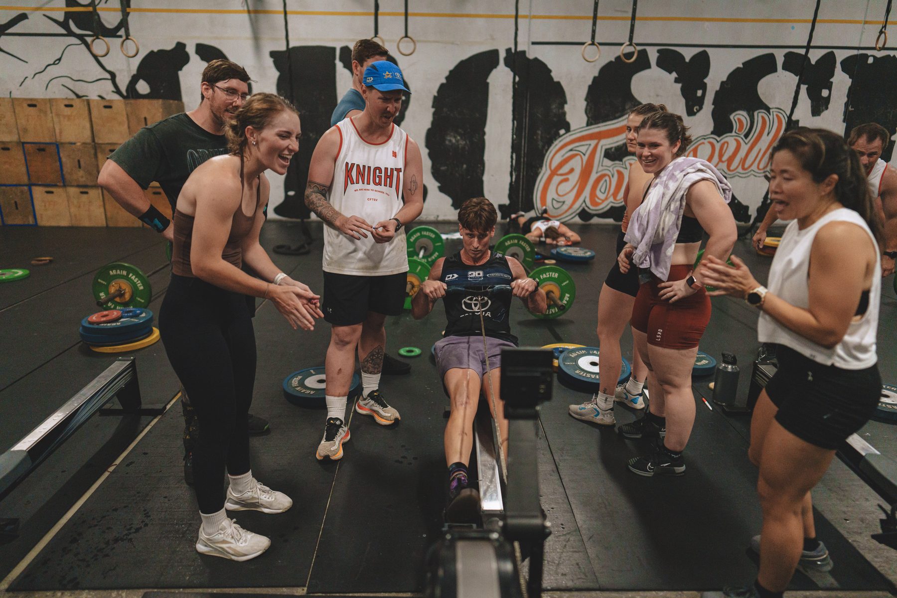 Members celebrating together after a session